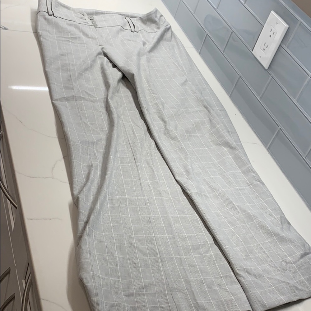 INC plaid grey trousers